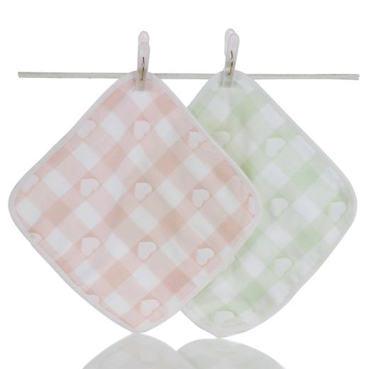 爱婴情浓桃心纱布方巾AF034#25*25 商品图0