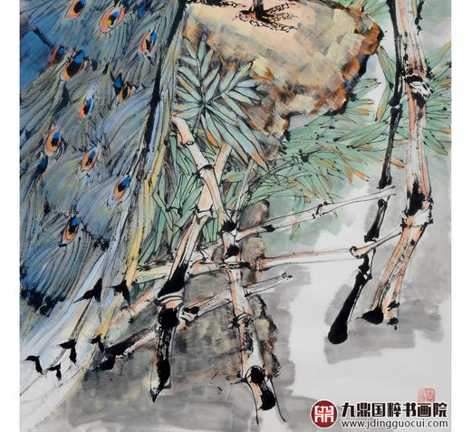 冯志光《翠羽》68*138cm 花鸟竖幅作品 卧室/餐厅挂画 商品图4