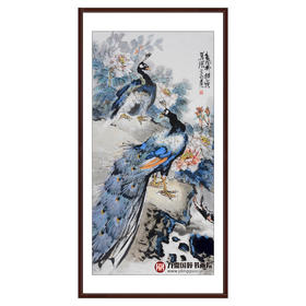 冯志光《春风拂槛露华浓》68*138cm 花鸟竖幅作品 卧室/餐厅挂画