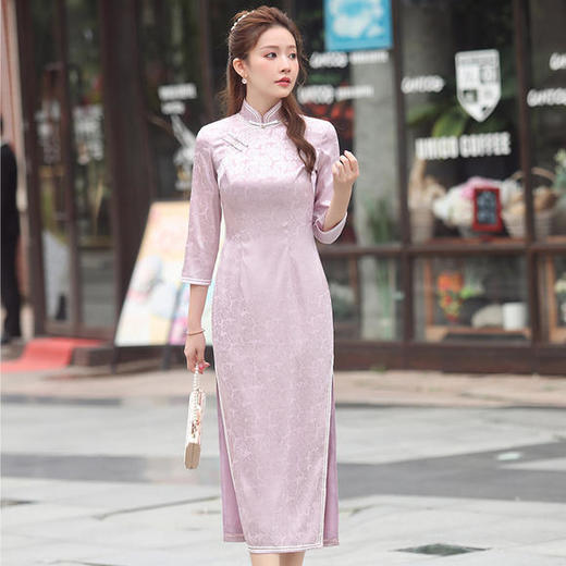 古典优雅，改良缎面提花民族风旗袍XGT-Q2370 商品图1