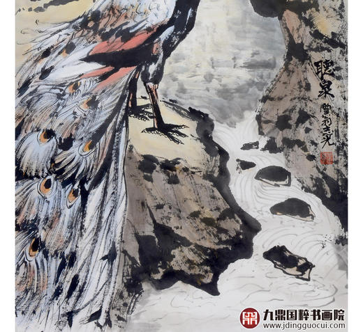 冯志光《听泉》68*138cm 花鸟竖幅作品 卧室/餐厅挂画 商品图4