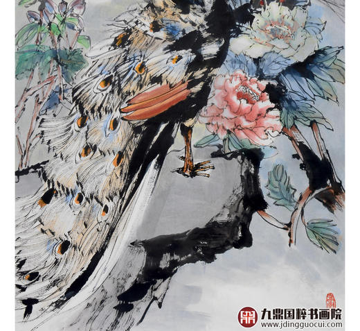 冯志光《赏春》68*138cm 花鸟竖幅作品 卧室/餐厅挂画 商品图4