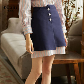 欧芮儿 新品收腰百搭ol风a字裙女不规则半身裙女短裙