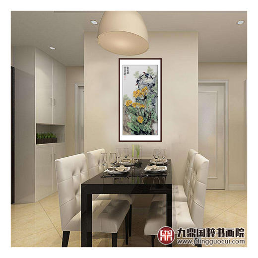 冯志光《赏花图》68*138cm 花鸟竖幅作品 卧室/餐厅挂画 商品图2