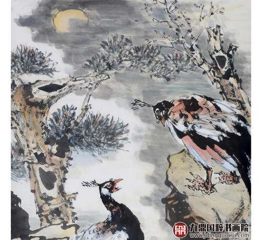 冯志光《听泉》68*138cm 花鸟竖幅作品 卧室/餐厅挂画 商品图3