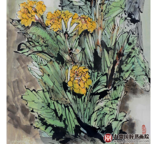 冯志光《赏花图》68*138cm 花鸟竖幅作品 卧室/餐厅挂画 商品图4