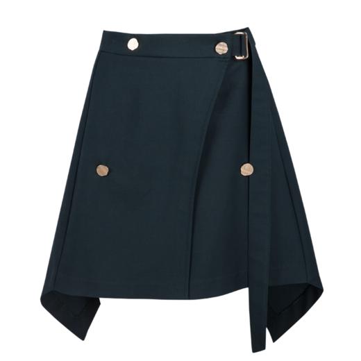 欧芮儿女一片式高腰半身裙不规则A字裙女时尚短裙 商品图4