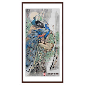 冯志光《翠羽》68*138cm 花鸟竖幅作品 卧室/餐厅挂画