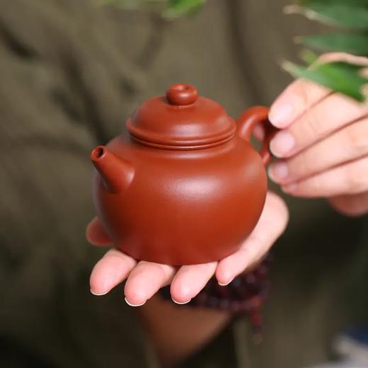 紫砂壶-圈钮壶，朱泥，180CC，时大彬首创，庄伟杰全手工制作 商品图2