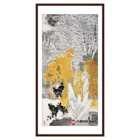 冯志光《花鸟作品》68*138cm 花鸟竖幅作品 卧室/餐厅挂画