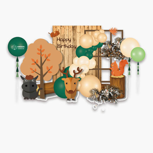 森林小动物背景 商品图0
