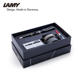 【父亲节】凌美（LAMY）钢笔礼盒 狩猎系列EF笔尖磨砂黑色墨水笔+黑色墨水墨水芯商务套装 17EF 0.5mm