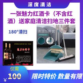 一张魅力红酒卡（不含红酒）送家庭清洁扫地三件套