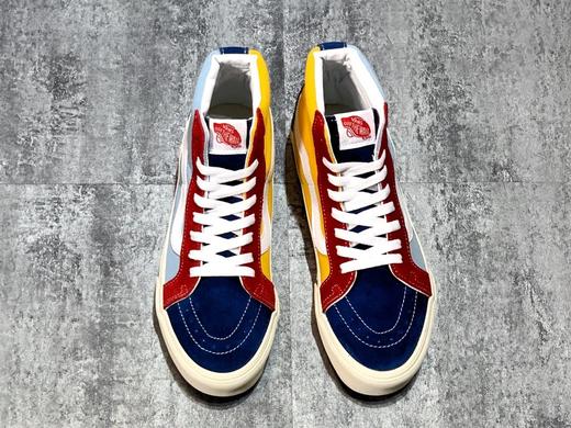 Vans SK8-Hi 安娜海姆 蓝红黄彩色拼接高帮硫化板鞋 商品图2