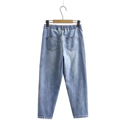 点此购买 200斤以内大码女款弹力水洗牛仔裤 糕157015 商品图10