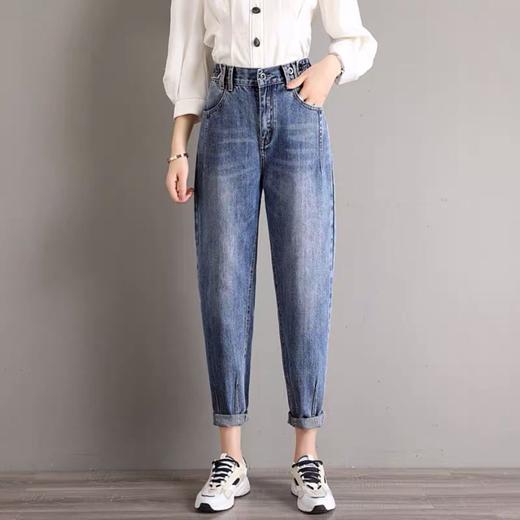 点此购买 200斤以内大码女款弹力水洗牛仔裤 糕157015 商品图3