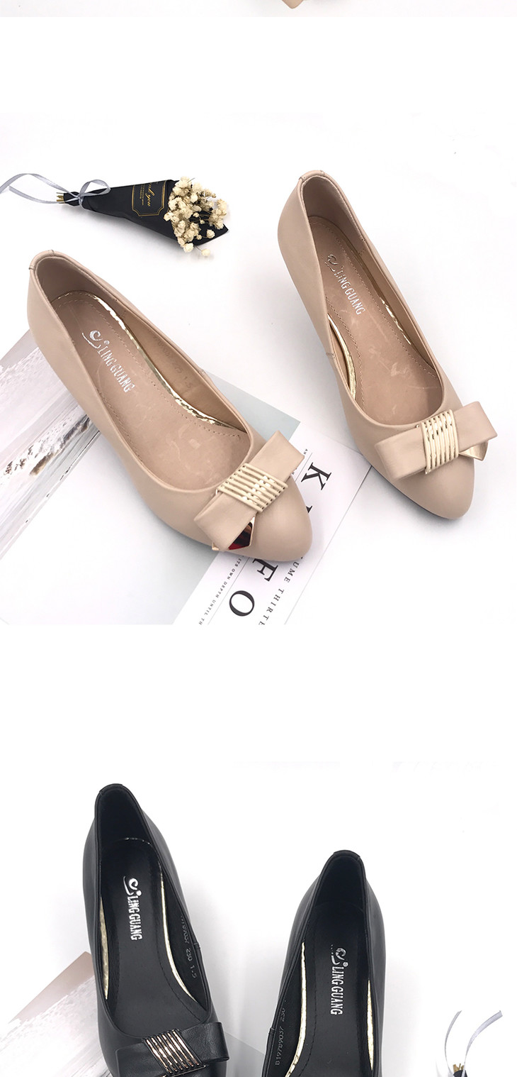 21&22 菱光 女式细跟工作鞋 牛皮 黑/米白色 b197b9037【文峰海安店】