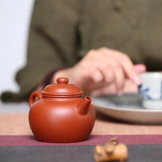 紫砂壶-圈钮壶，朱泥，180CC，时大彬首创，庄伟杰全手工制作 商品图3