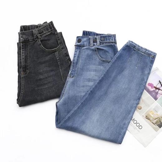 点此购买 200斤以内大码女款弹力水洗牛仔裤 糕157015 商品图6