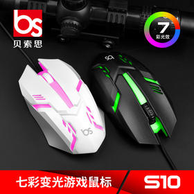 【s10有线USB台式发光鼠标】游戏数码配件笔记本吃鸡游戏鼠标