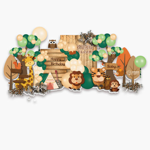 森林小动物背景 商品图1