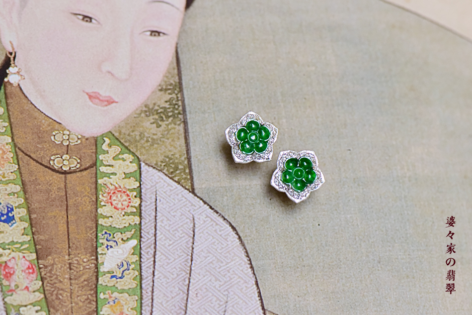 画中青莲｜戒指耳钉套装