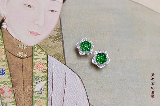 画中青莲｜戒指耳钉套装 商品图0