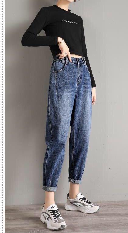 点此购买 200斤以内大码女款弹力水洗牛仔裤 糕157015 商品图4