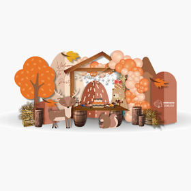 暖色森系动物背景