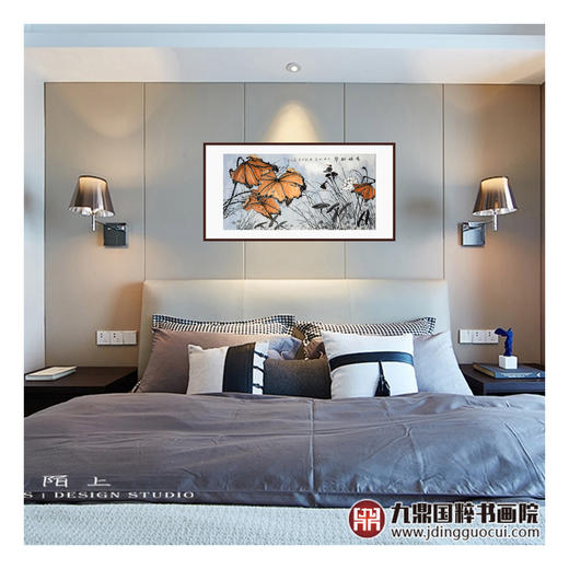 徐建斌《荷塘秋声》68*138cm 花鸟横幅作品 卧室/书房挂画 商品图2