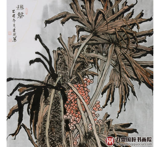 徐建斌《秋声》68*138cm 花鸟竖幅作品 玄关/茶室挂画 商品图3