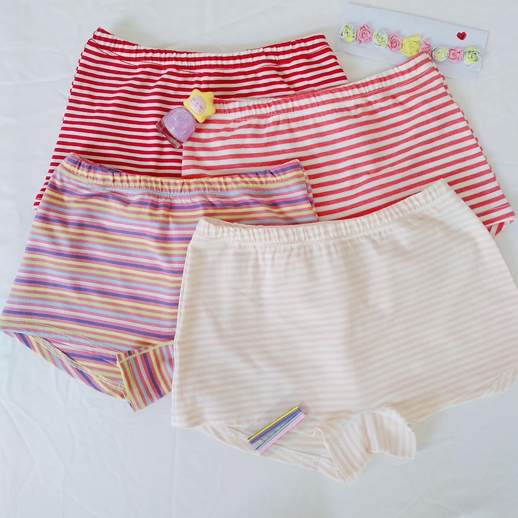 WD008二枚组女童包橡筋平角短裤