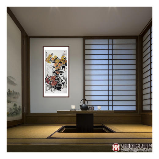 徐建斌《菊石图》68*138cm 花鸟竖幅作品 玄关/茶室挂画 商品图2