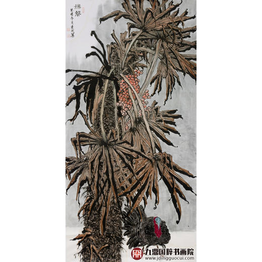 徐建斌《秋声》68*138cm 花鸟竖幅作品 玄关/茶室挂画 商品图1