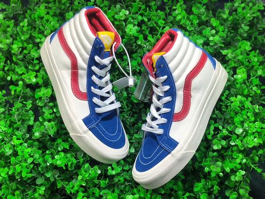 VANS Sk8-Hi 高帮Pokonyan（叮当猫）神仙配色，鞋身采用宝蓝鹿皮绒/米白帆布搭配 商品图1