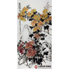 徐建斌《菊石图》68*138cm 花鸟竖幅作品 玄关/茶室挂画 商品缩略图1