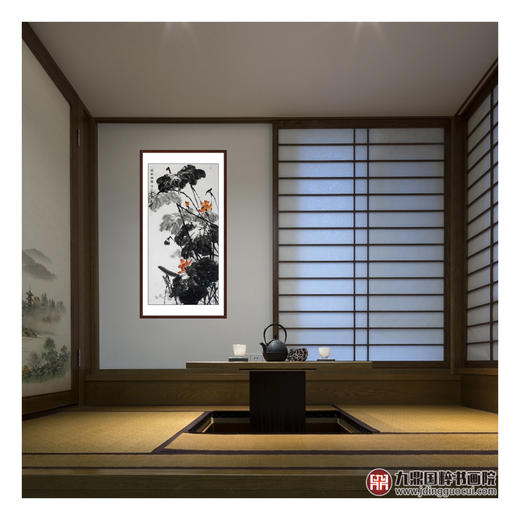 徐建斌《荷风珠露》68*138cm 花鸟竖幅作品 玄关/茶室挂画 商品图2