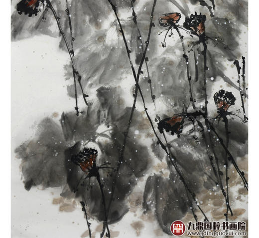 徐建斌《荷华香满湖》68*138cm 花鸟竖幅作品 玄关/茶室挂画 商品图4