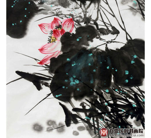 徐建斌《荷塘清音》68*138cm 花鸟竖幅作品 玄关/茶室挂画 商品图4