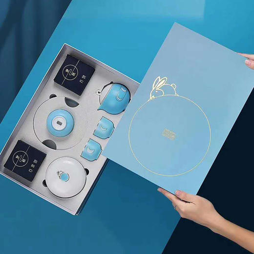 圆梦金秋 不负韶华中秋节礼盒（茶饼+茶具+月饼） 商品图4