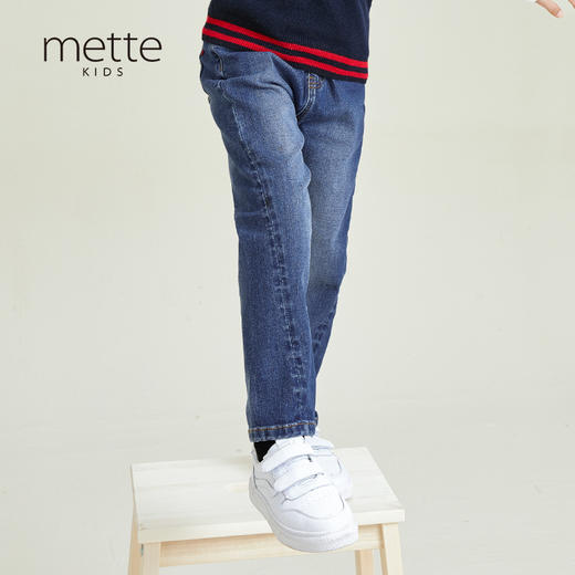 METTE童装中大童男水洗牛仔裤2020秋新品童装加厚保暖休闲长裤女 商品图0