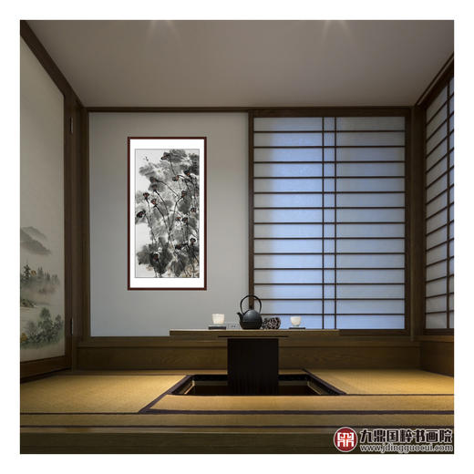 徐建斌《荷华香满湖》68*138cm 花鸟竖幅作品 玄关/茶室挂画 商品图2