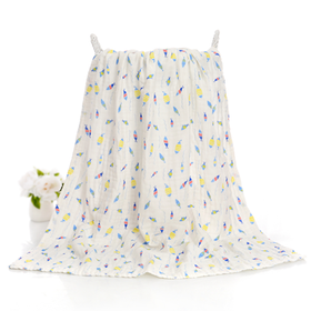 618爱婴情浓水洗纱布印花长浴巾AF088#70*140