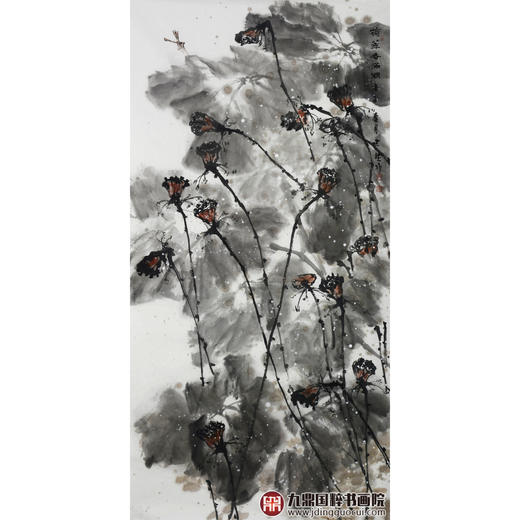 徐建斌《荷华香满湖》68*138cm 花鸟竖幅作品 玄关/茶室挂画 商品图1