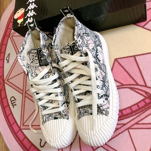 Kappa 卡帕 蜡笔小新 联名款高帮帆布休闲板鞋 鞋面可撕 漫画款拉回你的童年记忆 黑白漫画撕开的双层设计 商品图0