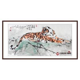 卢加《北雄图》68*138cm 动物横幅作品 办公室挂画