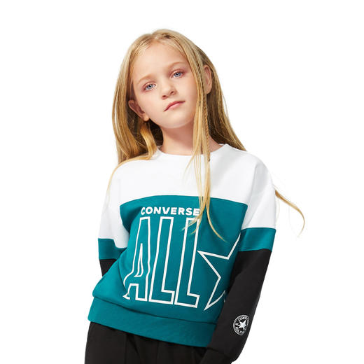 Converse匡威童衣商场同款童衣童衣 秋季毛圈撞色女童圆领套头卫衣CV2032093 商品图0