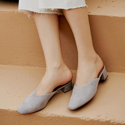 【为舒适而生】wayne flex 韦恩 简约慵懒风 穆勒鞋 方跟wf0703 女款