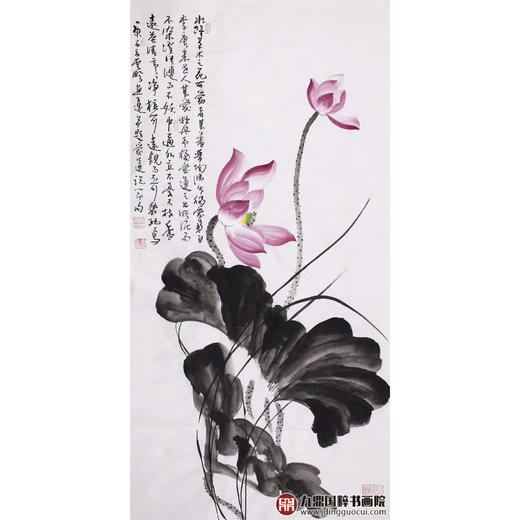 高云鹏《爱莲说》68*138cm 花鸟竖幅作品 玄关/卧室/书房挂画 商品图1