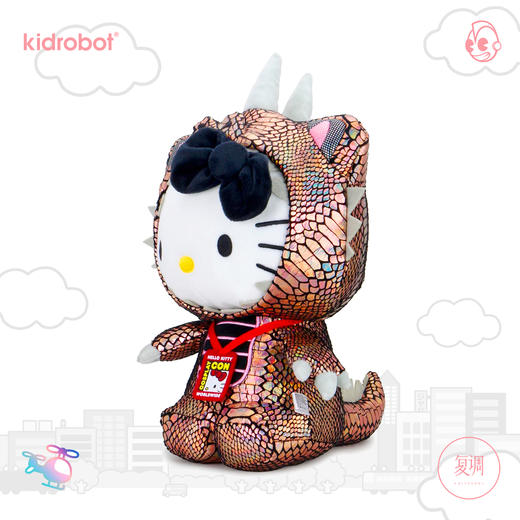 Kidrobot 三丽鸥 凯蒂猫 Cosplay 怪兽版 毛绒 抱枕 Sanrio Hello Kitty Cosplay Kaiju Plush BLACK HOLE CHROME 商品图1